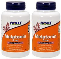 Now Foods High Potency 5mg Melatonin 2x(180 vcaps) White/Orange