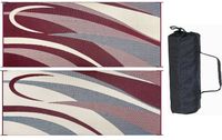 Ming's Mark GC5 Burgundy/Black 8' x 20' Graphic Reversible Mat by Ming's Mark