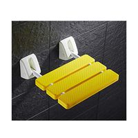 Never give up Bathroom Folding Stool, Elderly Pregnant Women Bathroom Bath Stool Shower Chair Bathroom Safety Handle seat seat (Color : Yellow)