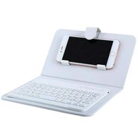 lzndeal KeyPad,Bluetooth Keyboard Leather,Mini Portable Wireless Bluetooth Keyboard with Leather Case for Smartphone