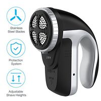 Clothes Lint Remover - Rechargeable Fabric Shaver with Adjustable Shave Height, Portable Electric Sweater Shaver, Quick & Safe Lint Shaver for Pill Fuzz Fluff Bobbles on All Clothes Curtains Carpets