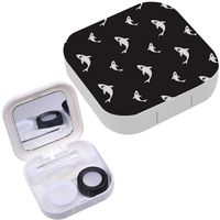 Portable Contact Lens Case Box Travel Kit Mirror + Bottle + Tweezers Container Holder [ Shark Fin Dolphin ]