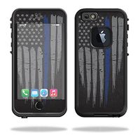 MightySkins Skin Compatible with LifeProof iPhone 6 - Thin Blue Line | Protective, Durable, and Unique Vinyl Decal wrap Cover | Easy to Apply, Remove, and Change Styles | Made in The USA