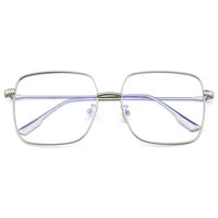Mimoeye Oversized Blue Light Filter Glasses Metal Square Non-Prescription Eyeglasses for Computer Gaming Anti Eye Strain Headache for Women and Men