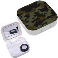 Portable Contact Lens Case Box Travel Kit Mirror + Bottle + Tweezers Container Holder [ Flage ]