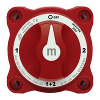 BLUE SEA SYSTEMS Mini Battery Switch, MFG# 6007, Red, 300A cont., 500A int., 32VDC. Positions: 1-2-off-both. / BS-6007 /