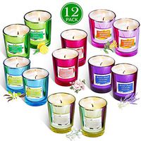 YIIA Scented Candles Gift Set for Women, Natural Soy Wax, 12 x 2 Oz Portable Glass Candles with Strongly Fragrance Essential Oils for Stress Relief and Aromatherapy - 12 Pack