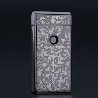VAPORIDER® USB Rechargeable Flameless Electronic Plasma Pulse Cigarette Metal Lighter in Gift Box - Double Arc (Black Flower)