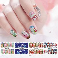 LinSHdi426 12 Sheets Women Xmas Decoration Manicure Decals Nail Art Stickers Set Holiday Decor Accessory