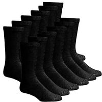 6 12 Pairs Men's Circulatory Diabetic Crew Socks Size 9-11 10-13 13-15 (Black(6-Pairs), 10-13)