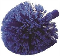 Carlisle 36340414 Flo-Pac Round Duster, Soft Flagged PVC Bristles, 7" Overall Diameter x 9" Overall Length, 2-1/2" Bristle Trim, Blue