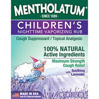 Mentholatum Children's Vaporizing Rub with Soothing Lavender Essence, 3 oz. - 100% Natural Active Ingredients for Maximum Strength Cough Relief
