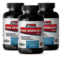 Organic Spirulina - Pure Spirulina 500mg - Improve Energy with Natural Spirulina Supplement (3 Bottles 180 Capsules)