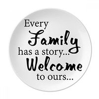 Family Story Quote Dessert Plate Decorative Porcelain 8 inch Dinner Home