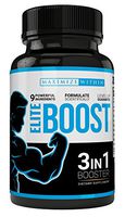 Maximize Within Elite Boost 3in1 Formula Naturally Promotes Testosterone Libido, Energy,Muscle Mass & Stamina, Powerful Ingredients Veggie Capsules