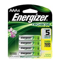 Energizer Recharge Universal 500 mAh AAA Rechargeable Batteries, Pre-Charged, 4 count by Energizer