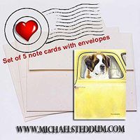 Michael Steddum Anticipation, Saint Bernard Note Card Set