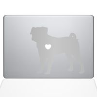 The Decal Guru I Love My Pug Decal Vinyl Sticker, 13" MacBook Air, Silver (1487-MAC-13A-S)