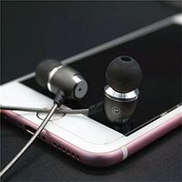 Earbuds with Microphones Headphones,in-Ear Metal Earbuds,Bass Stereo Ear Buds Wired Earphones,Noise Isolating Headset for Apple iPhone,iPad, Samsung, PC (Grey-Silver)