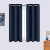 NICETOWN Blackout Curtain Panels, Window Treatment Energy Saving Thermal Insulated Solid Grommet Blackout Drapes/Draperies (Navy, 1 Pair, 34 by 54-inch)