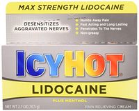 Icy Hot Lidocaine Pain Relieving Cream Max Strength Plus Menthol - 2.7 oz, Pack of 3