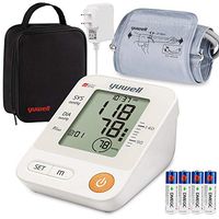 Blood Pressure Monitor Upper Arm Cuff, Yuwell Accurate Automatic Bp Machine Meter with Cuff 8.7-17.7, Large LCD for Home Use Pulse Rate Monitoring - Device Bag, AC Adapter, 4AA Included