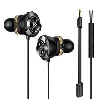 Gaming Earbuds, Sound Panda Dual Drivers in Earphones with Noise Cancelling Stereo Bass and Ergonomic Design Dual Mic E-Sports 3.5mm for PS4, Xbox, Nintendo, PC, Laptop, Smartphones (Black)