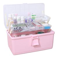 BBJOZ Medicine Cabinet, Three-Tiered Medical Storage Box, Transparent Cover First Aid Kit Emergency Medical Kit (Color : E)