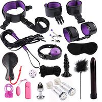 18pcs Leather Sponge Suit Couple Flirting Bundled Supplies, Pet sm Tuning Suit pet Suit(Purple)