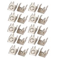 uxcell 20Pcs Silver Tone Metal AAA/N/12V Battery Positive Negative Contact Plate Clip