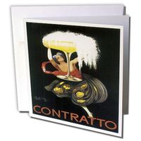 3dRose Vintage Contratto Advertising Poster - Greeting Cards, 6 x 6 inches, set of 6 (gc_129925_1)