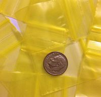 PLASTIC ZIPLOCK BAGGIES 200-1" x 1" Clear 2 mil Yellow Tone