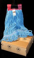 Easy Mop Head Refill, Commercial Mop Head Replacement, Loop-End Blue Cotton Poly, Universal Blue Loop-End Mop Head, Wet Industrial Blue Mop Head, Blue 1-Pack Made in USA