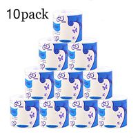 ALOVEWE Nature White Toilet Paper Toilet Roll Tissue Roll Pack of 10 3Ply, Thick Silky & Smooth Paper Towels- Ultra-Soft Standard, Hollow Replacement Roll Paper- Home Bathroom Accessories