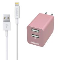 Apple MFI Certified Dual USB Wall Charger Adapter and 1 Lightning Cable 4FT, Universal 2.4Amp Power Adapter Compatible with iPhone XS/XR/X/8/7/6/Plus/, iPad Pro/Air, iPod