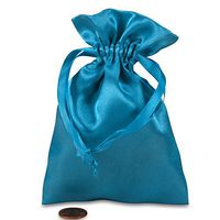Turquoise Satin Pouch Bags 6" X 9" | Quantity: 30