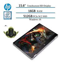 2020 Newest HP x360 2 in 1 15.6" HD Convertible Touchscreen Laptop, Intel i5-8265U, 16GB RAM, 512GB SSD, 2 Year Accidental Damage Protection, HDMI, 10 Hours Battery, Win 10 W/Ghost Manta Gaming Mouse
