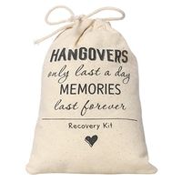 Ling's moment 5x7 inches 10pcs Bachelorette Party Hangover Kit Bags Hangovers Bag Cotton Drawstring Wedding Party Welcome Favor Bags