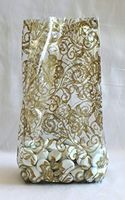 Elegant Lace Gold Cello Bags 4" x 2 1/2" x 9 1/2" - Pack of 25