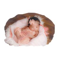 Newborn Baby Photo Shoot Outfits Girl Headband Newborn Photography Props Costume Infant Clothes Rompers Lace Headdress (1 Pink)