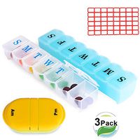 Muchengbao 2Pack 7 Days Pill Cases ，Weekly Pill Organizer 7 Day Pill Box Large Compartment for Travel Vitamin