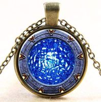 Atlantis Sea Wave Moonlight Time Glass Pendant Necklace (SZRUY-015)
