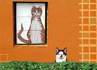 Amsterdam Blank Note Cards, the Cat Tile, Handmade 5" X 7" Sets of 2, 5 or 10, Artwork By Deborah Julian (5)