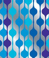 Waterfall Design Blue Foil Gift Wrap Flat Sheet 24" X 6'