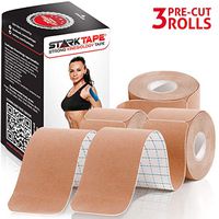 Kinesiology Tape Precut Roll for Knee, Shoulder, Wrist, Muscles, Ankle. Designed to Support Athletic Performance, Sports Kt Pain - Waterproof Kinesio-logy Guide- Rock Tex Gold 3 Pack Skin Tapes