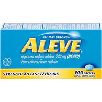 Aleve Caplets, Naproxen Sodium 220 mg (NSAID), Pain Reliever/Fever Reducer, #1 Orthopedic Surgeon Recommended, 100 Count