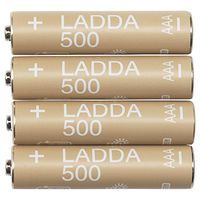 IKEA LADDA AAA 500 mAH Ni-MH Pre-Charged Rechargeable Batteries (Made in Japan)