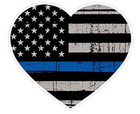 Heart Shape (V53) Thin Blue Line Vinyl Decal Sticker Love Car Laptop/Netbook Window