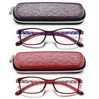 Blue Light Blocking Readers for Women - 2 Pack Ladies Computer Reading Glasses +1.0 UV Protection and Best Design Eyeglasses