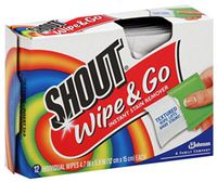 Shout Wipe & Go Instant Stain Remover Wipes 12 ea (Pack of 4)